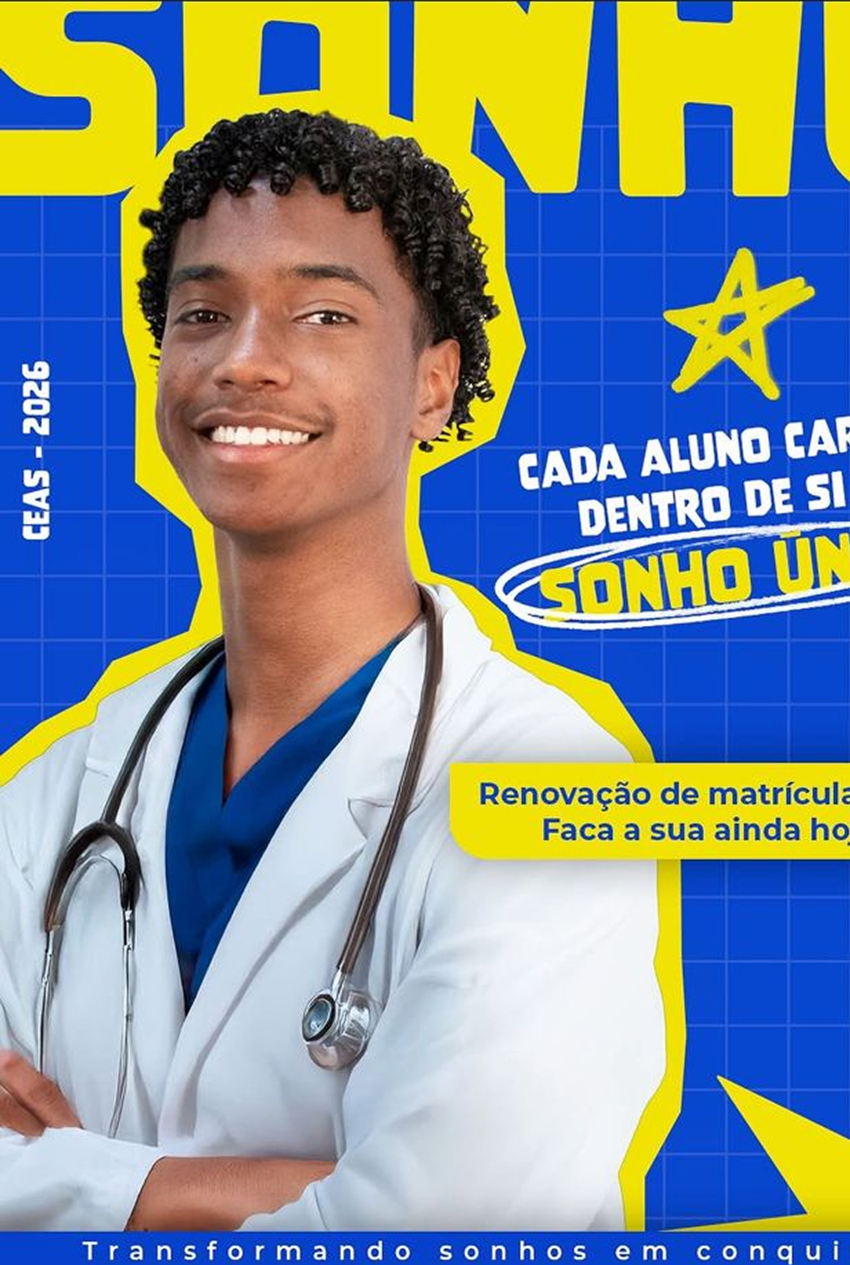 Aluno do CEAS pronto para a carreira de medicina